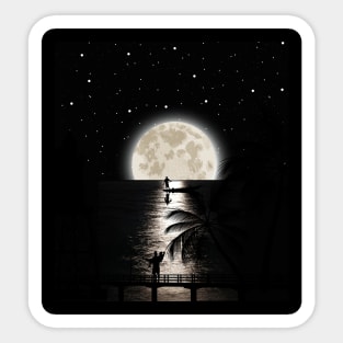 Full moon night Sticker